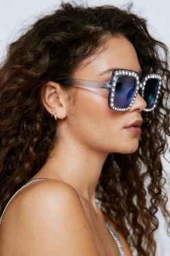 Diamante Oversized Color Lense Glasses