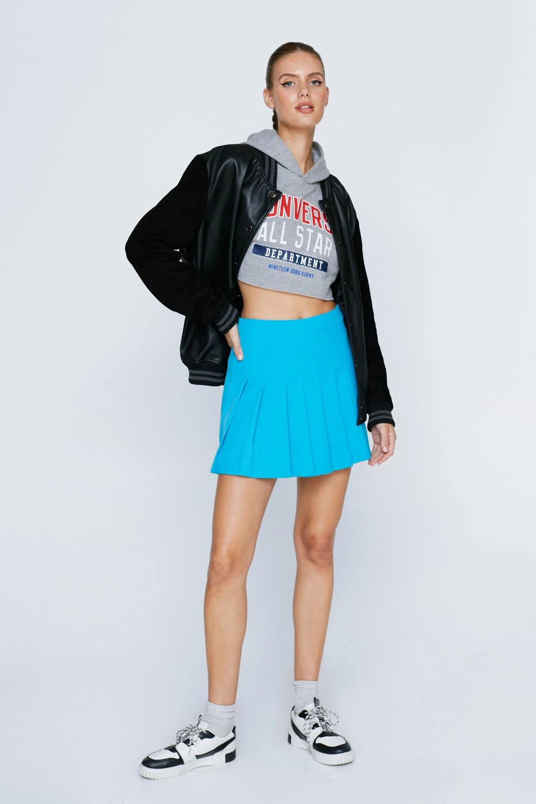 High Waisted Pleated Mini Tennis Skirt - Image 7