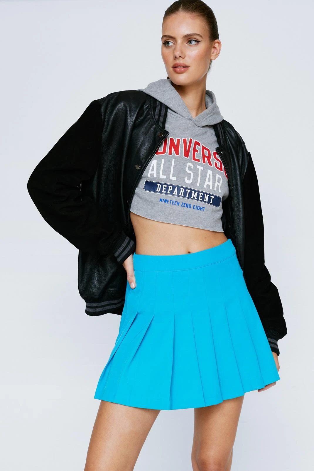 High Waisted Pleated Mini Tennis Skirt - Image 10