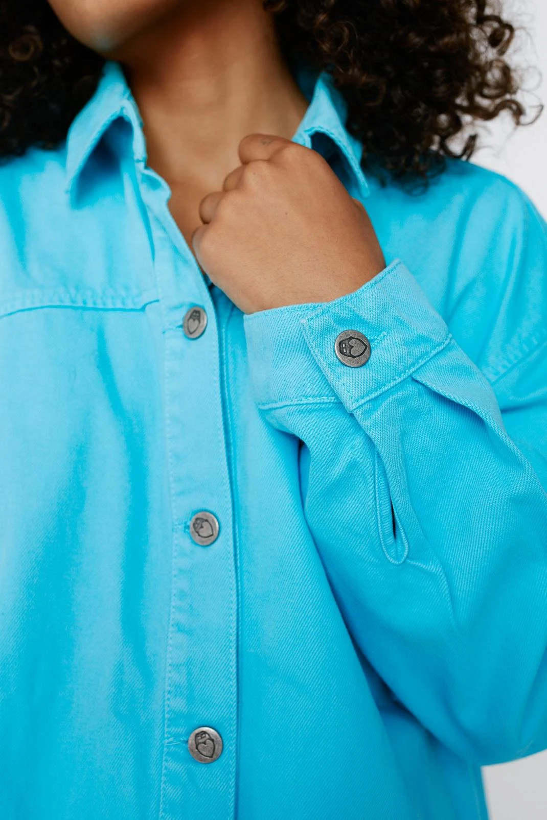 Oversized Button Down Denim Shirt Dress - Image 8