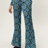 Retro Print Wide Leg Two Piece Pants