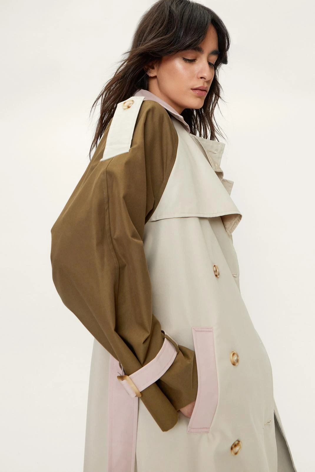 Longline Double Breasted Trench Coat - Image 2