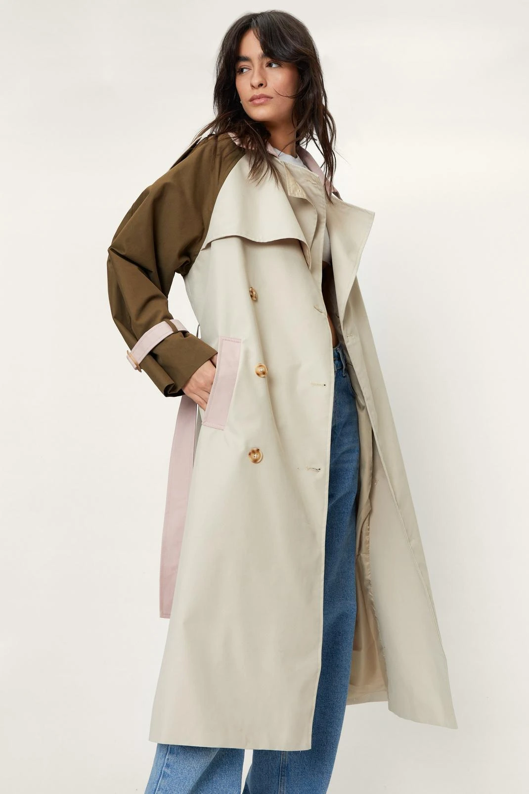 Longline Double Breasted Trench Coat