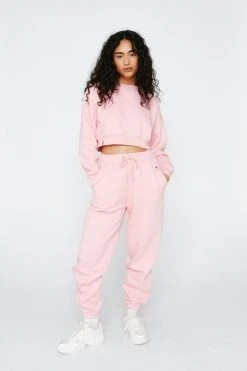 Tab Detail Cropped Sweatshirt