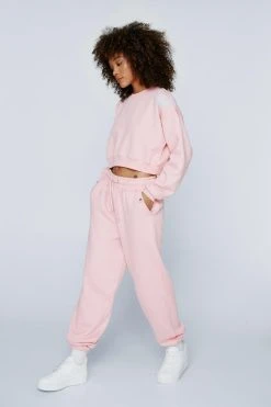 Tab Detail Cuffed Sweatpants