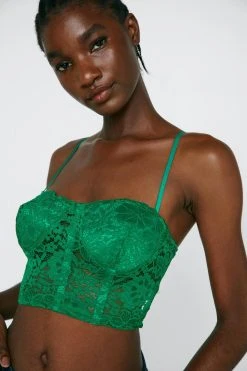 Lace Trim Corset Top