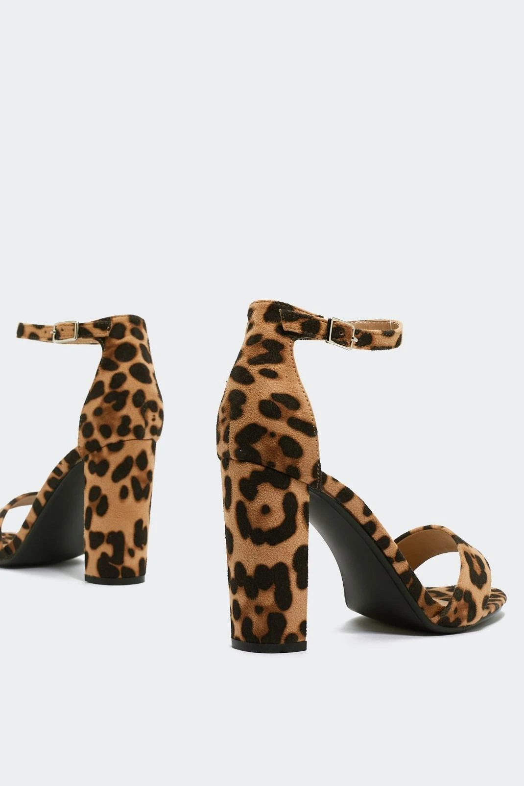 Leopard Faux Suede Block Heels - Image 3
