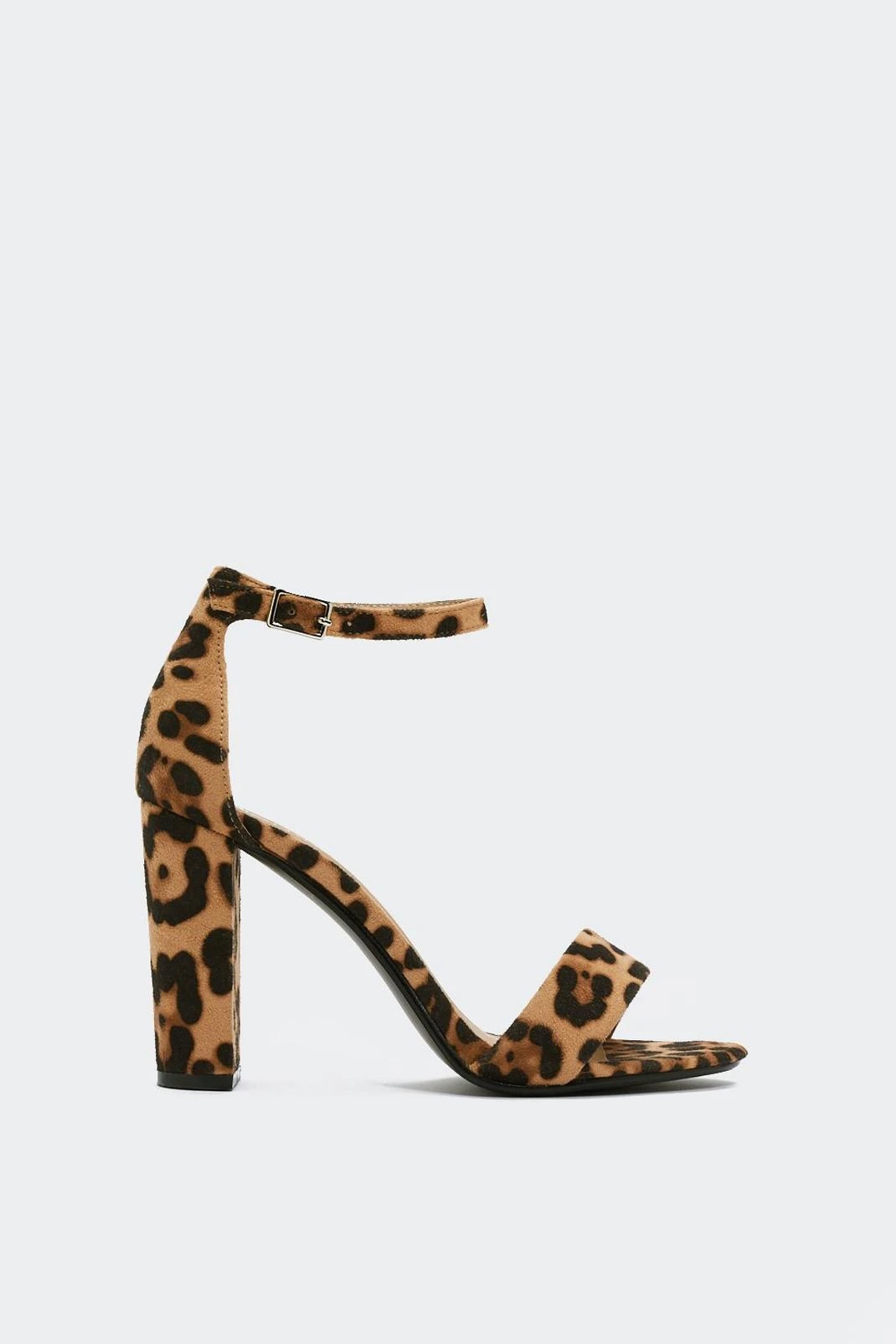 Leopard Faux Suede Block Heels