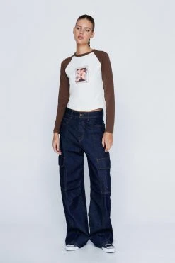 Sunflower Graphic Contrast Raglan T-shirt