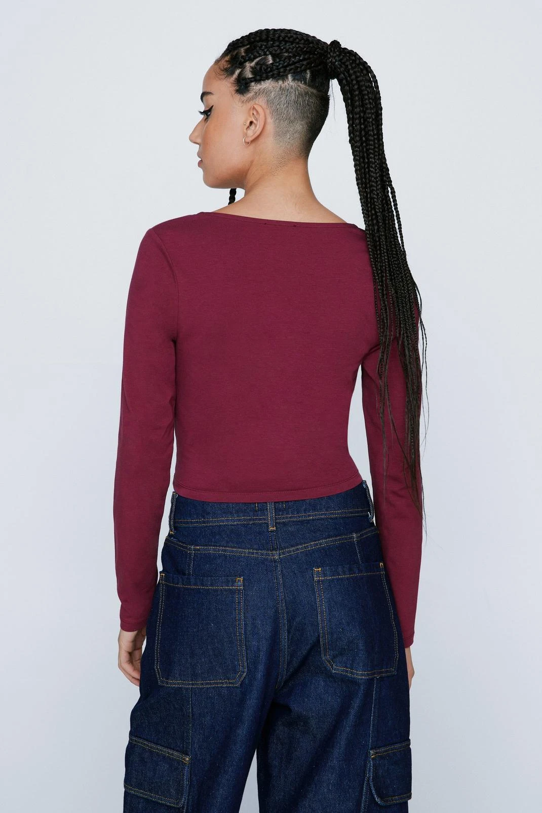 Corset Detail Long Sleeve Top - Image 9