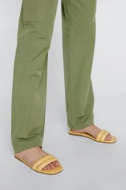 Faux Leather Padded Double Strap Mules