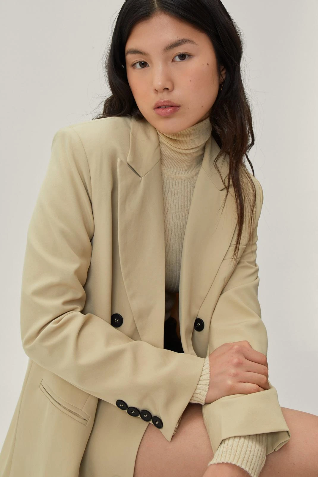 Oversized Double Breasted Tailored Jacket - Image 2