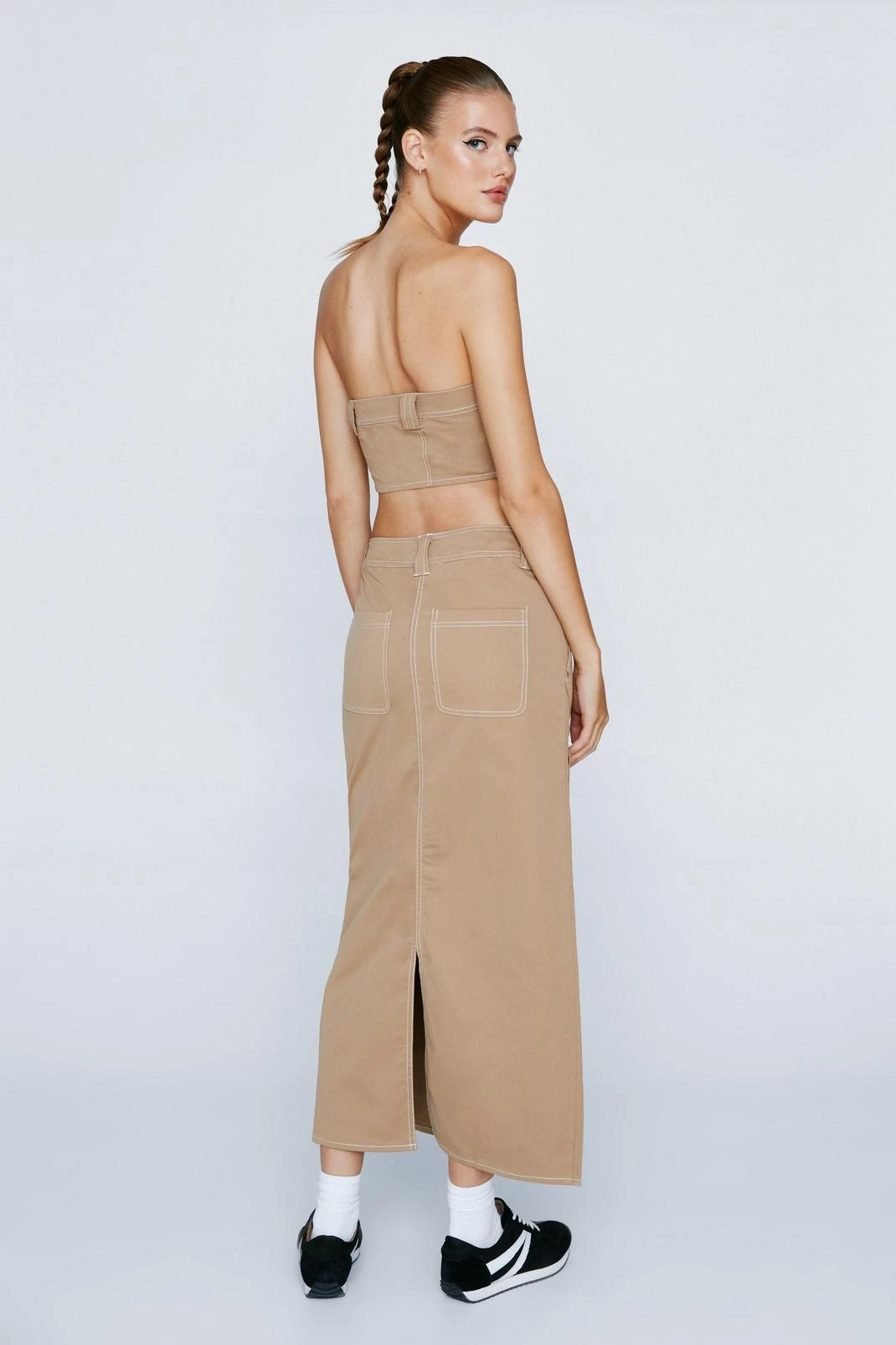 Stitch Detail Low Rise Maxi Skirt - Image 3