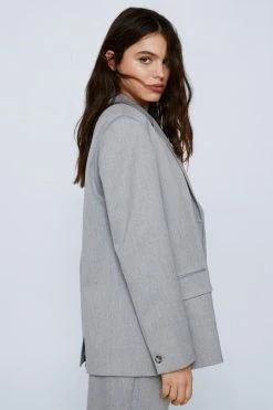 Premium Charcoal Melange Tailored Blazer