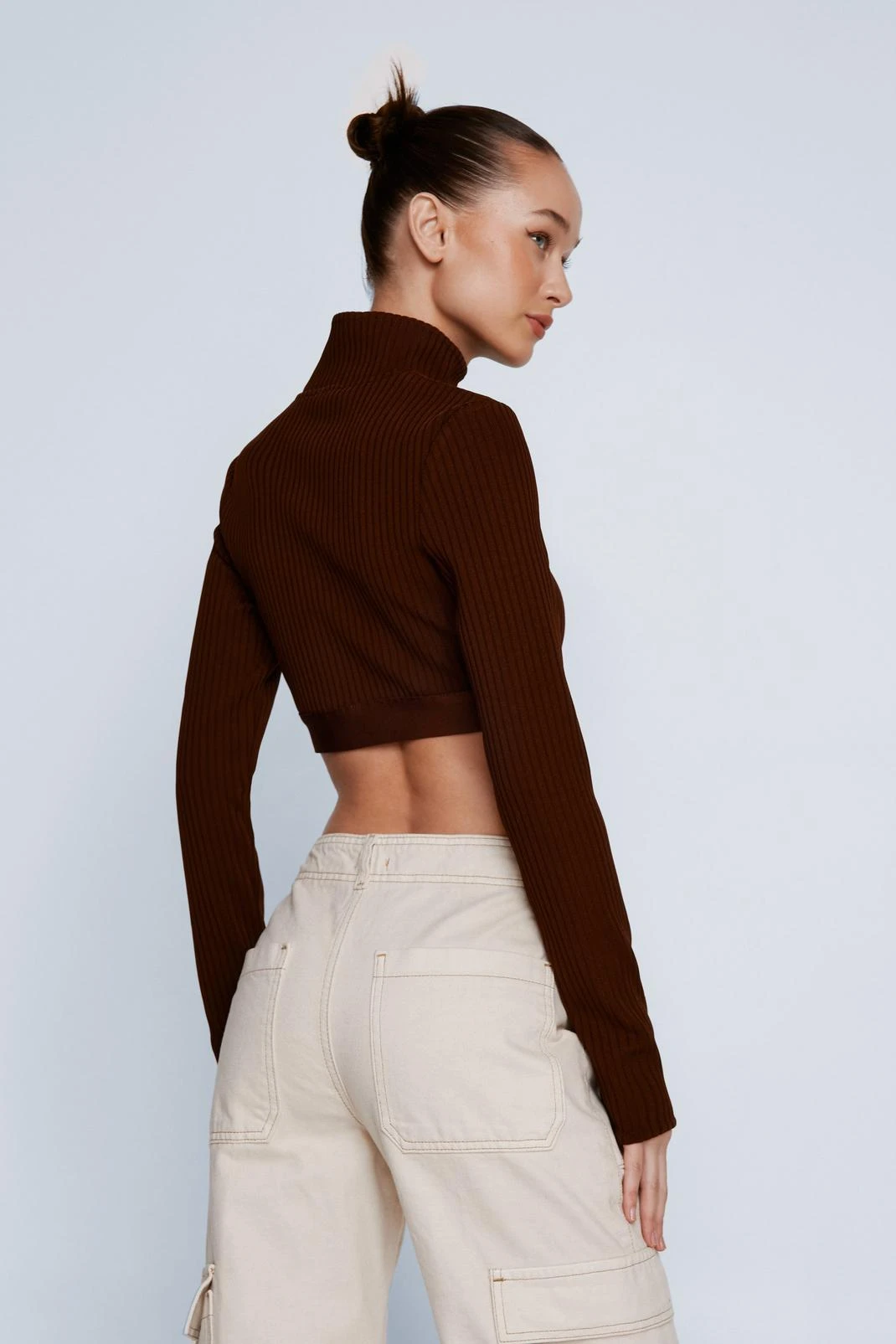 Bandage Zip Front Flossed Waist Top - Image 2