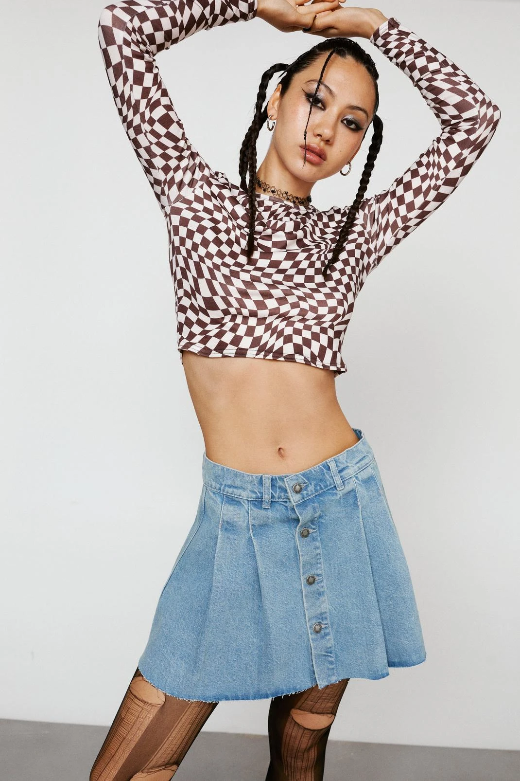 Checkerboard Cropped Top - Image 4