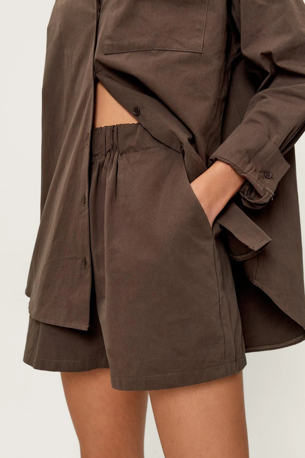 Poplin High Waisted Casual Shorts - Image 19