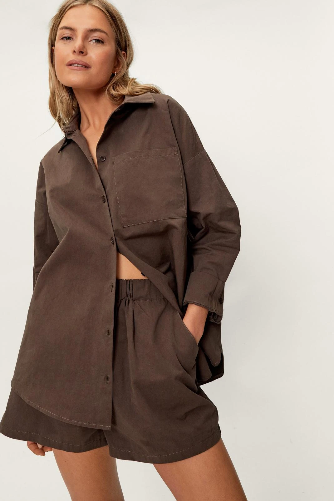 Poplin High Waisted Casual Shorts - Image 20