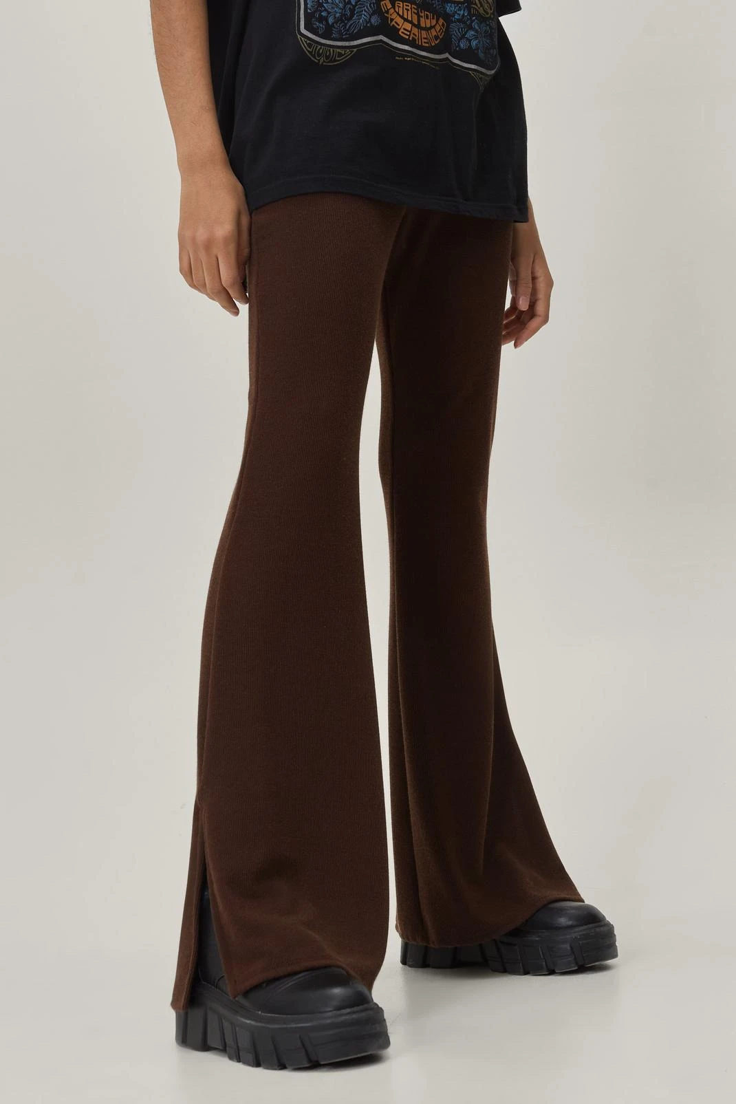 Split Hem Fit And Flare Pants - Image 8