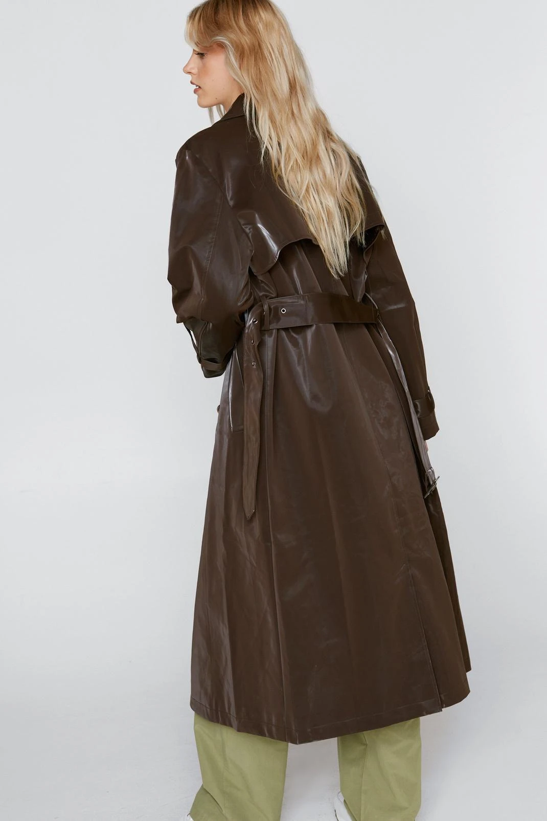 Vinyl Longline Trench Coat - Image 6