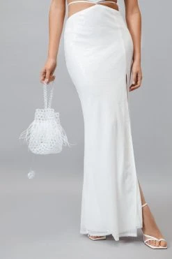 Embellished Beaded Feather Grab Bag