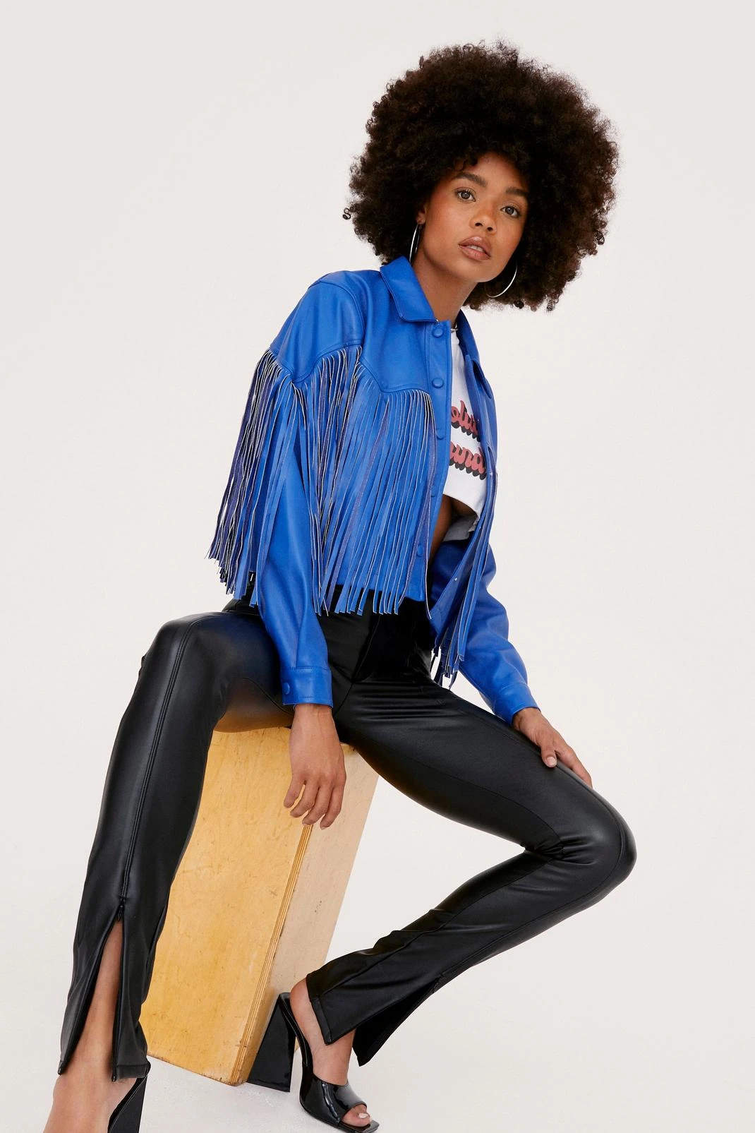 Fringe Faux Leather Western Jacket - Image 2