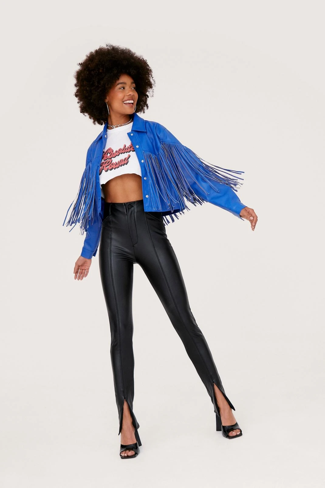 Fringe Faux Leather Western Jacket