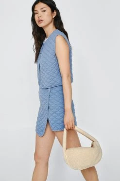 Faux Shearling Grab Bag