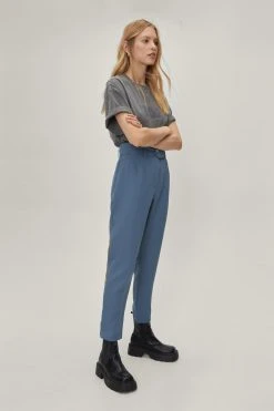 Adjustable Belted Tailored Peg Pants