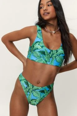 Basic Leaf High Leg Bikini Pants