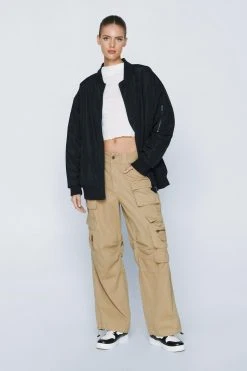 Lettuce Edge Funnel Neck Long Sleeve Top