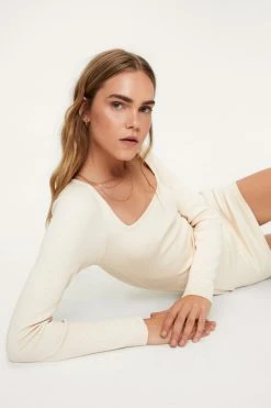 Ribbed Square Neck Mini Dress