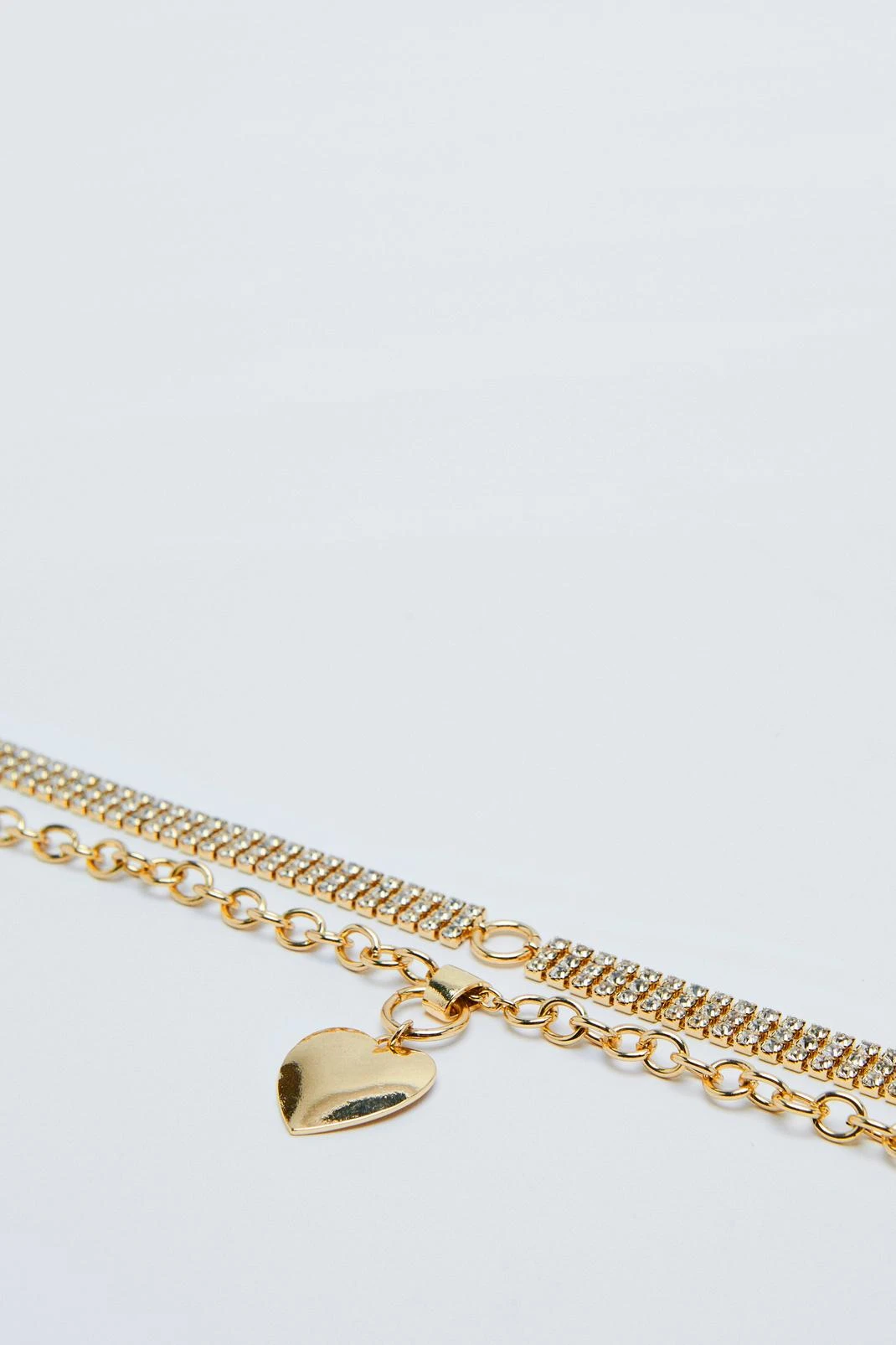 Diamante Chain Heart Necklace - Image 3