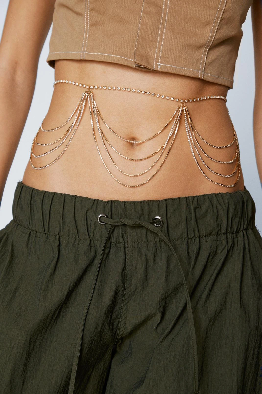 Diamante Tassel Belly Chain Belt - Image 4