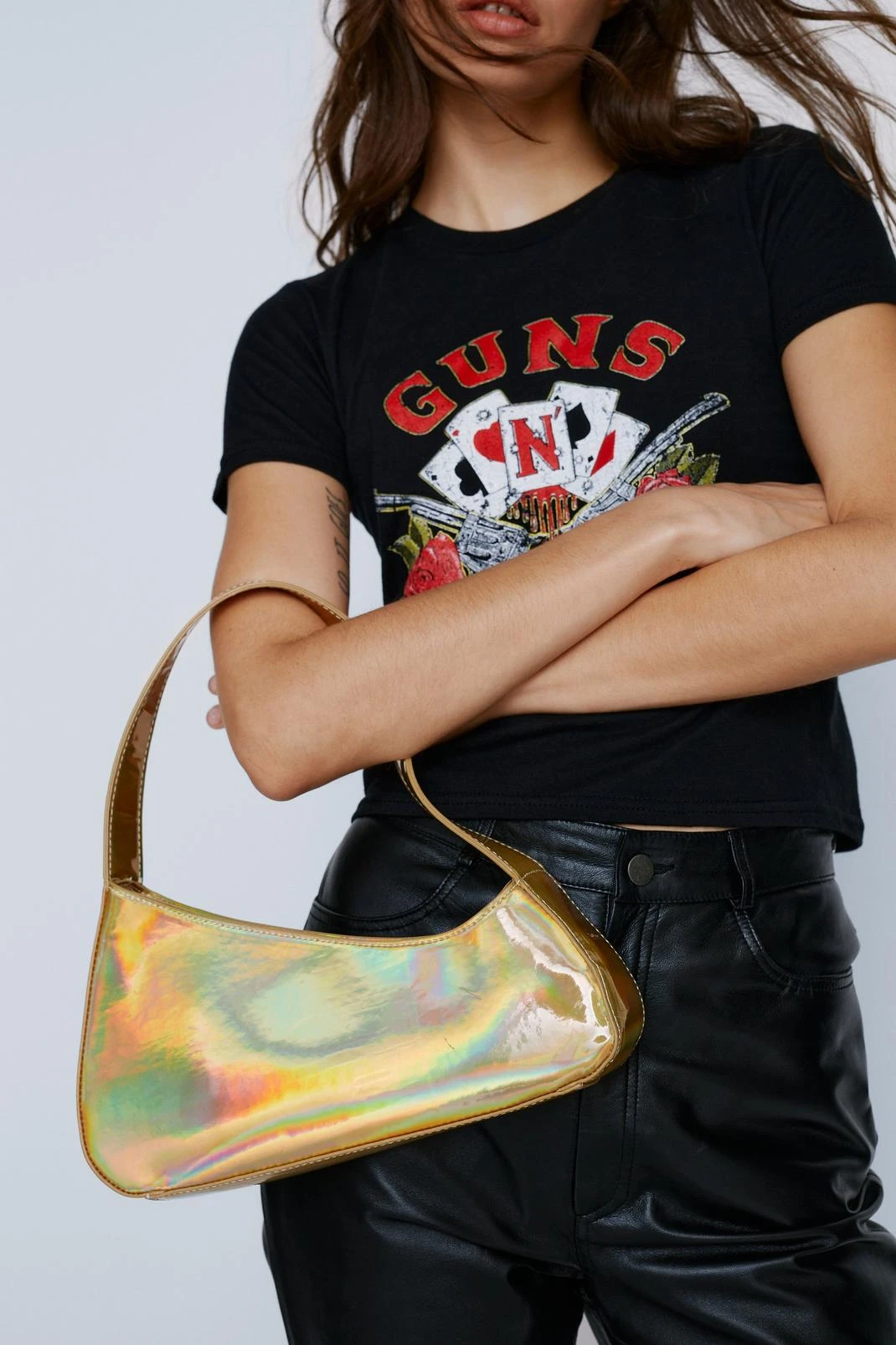 Structured Curved Shoulder Bag - Image 4