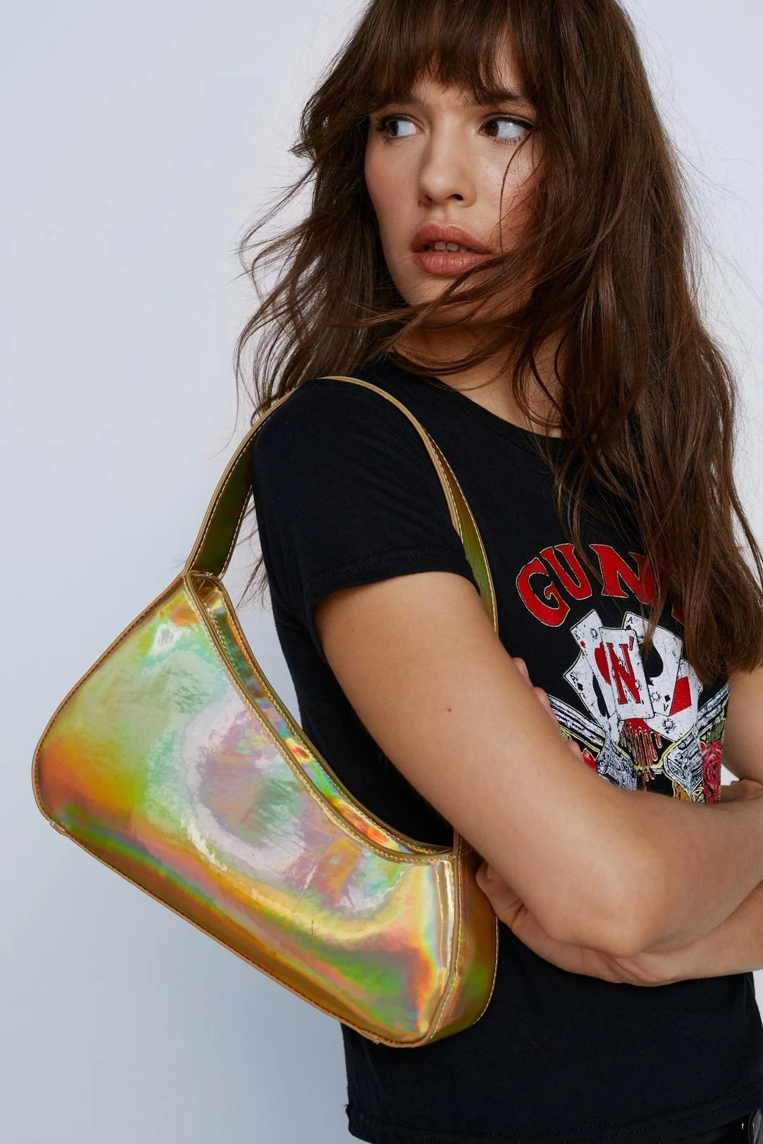 Structured Curved Shoulder Bag