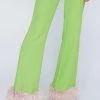 Feather Trim Kick Flare Pants
