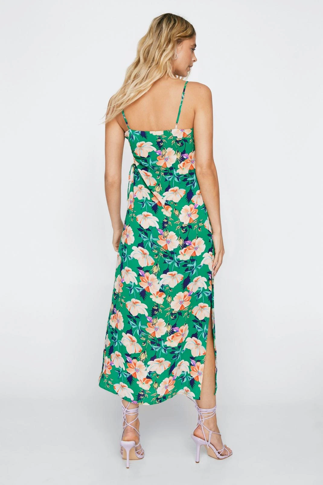 Floral Strappy Midi Slip Dress - Image 3