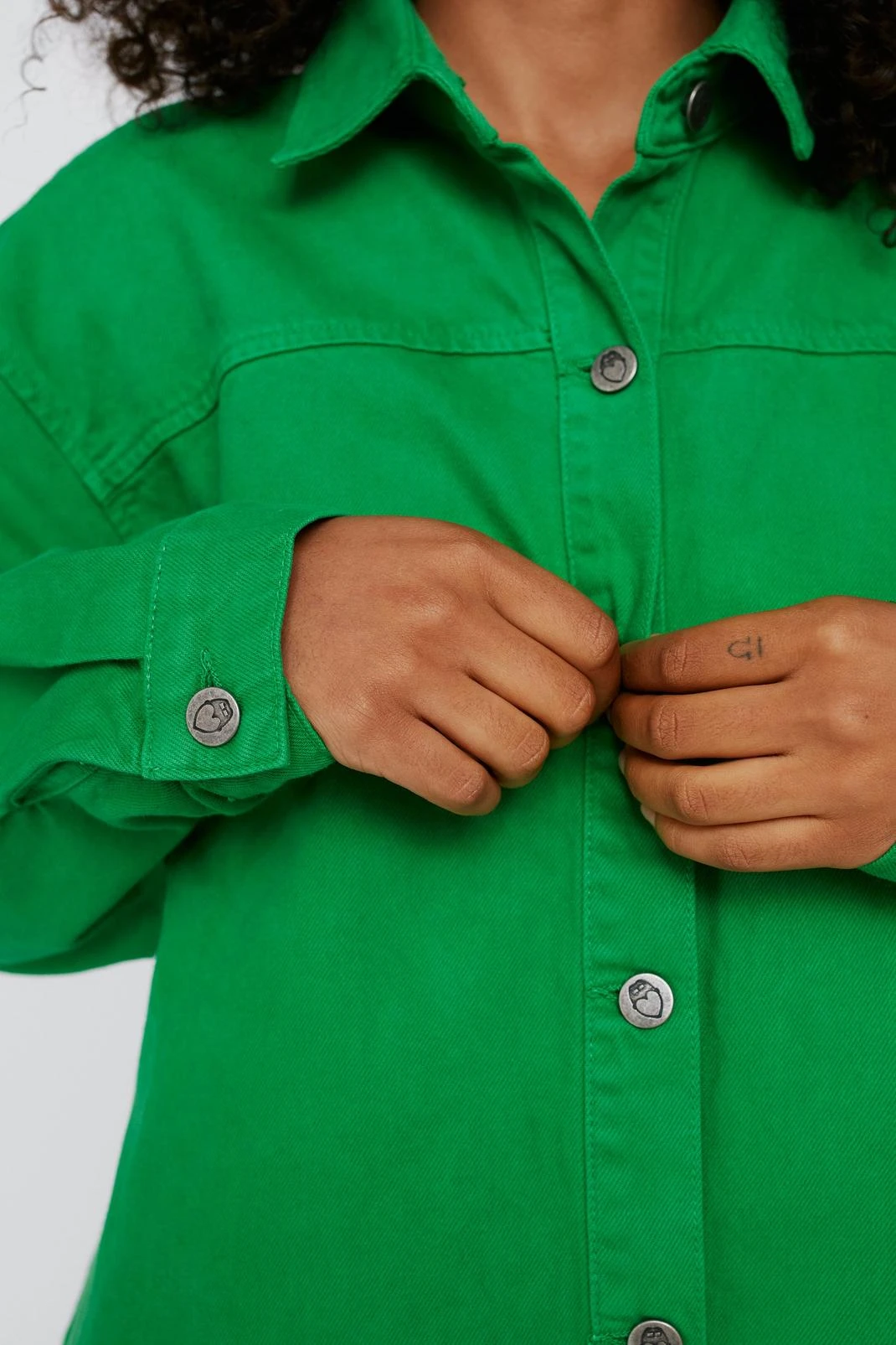 Oversized Button Down Denim Shirt Dress - Image 14