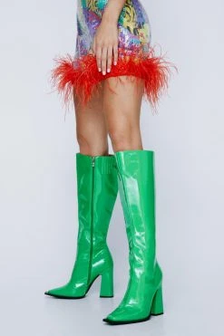 Patent Knee High Boots