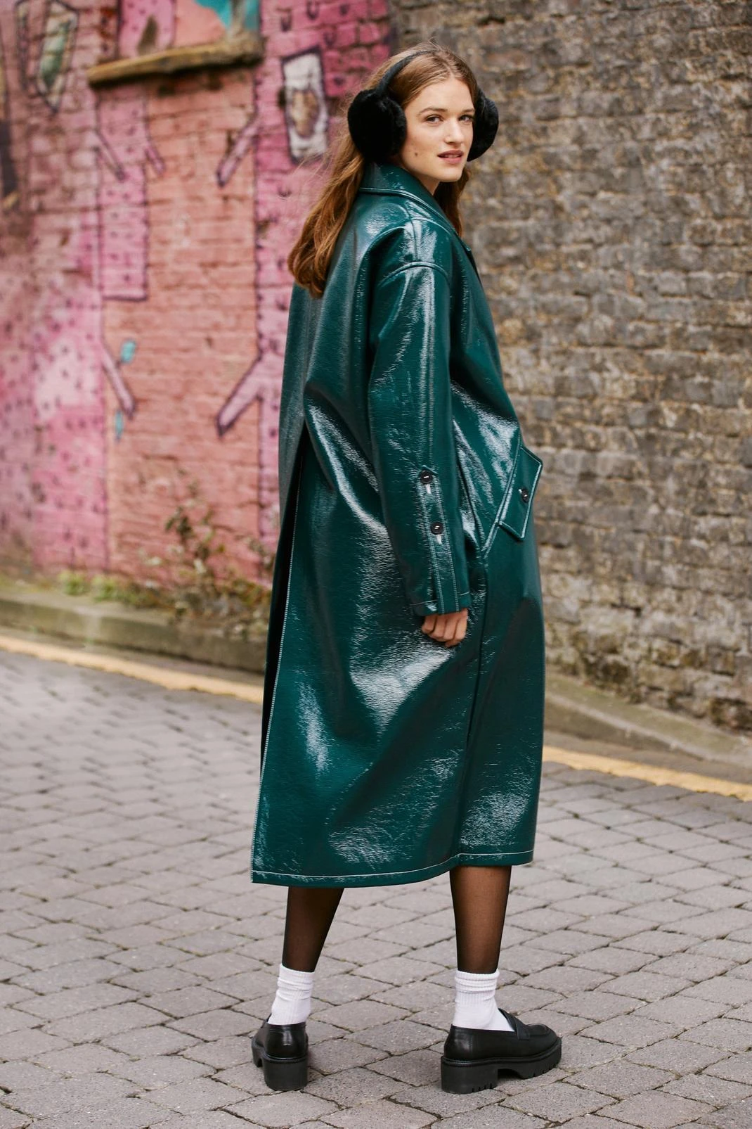 Petite Vinyl Oversized Trench - Image 6