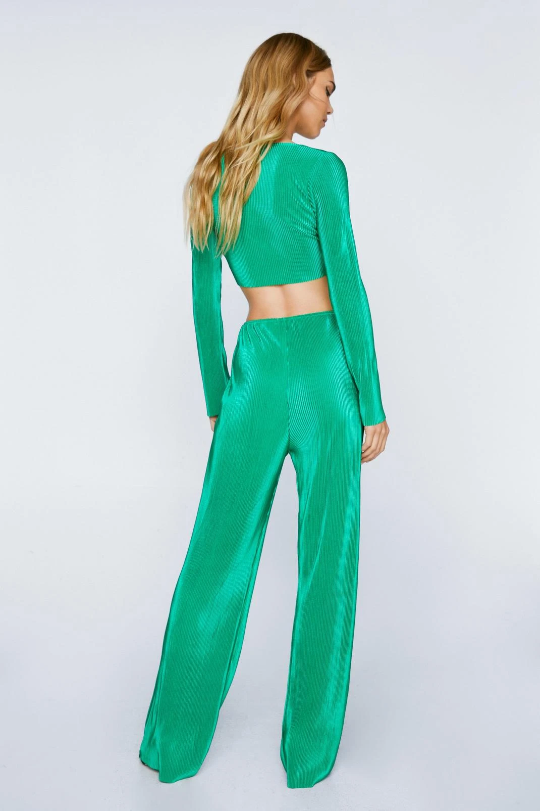 Plisse Wide Leg Pants - Image 3