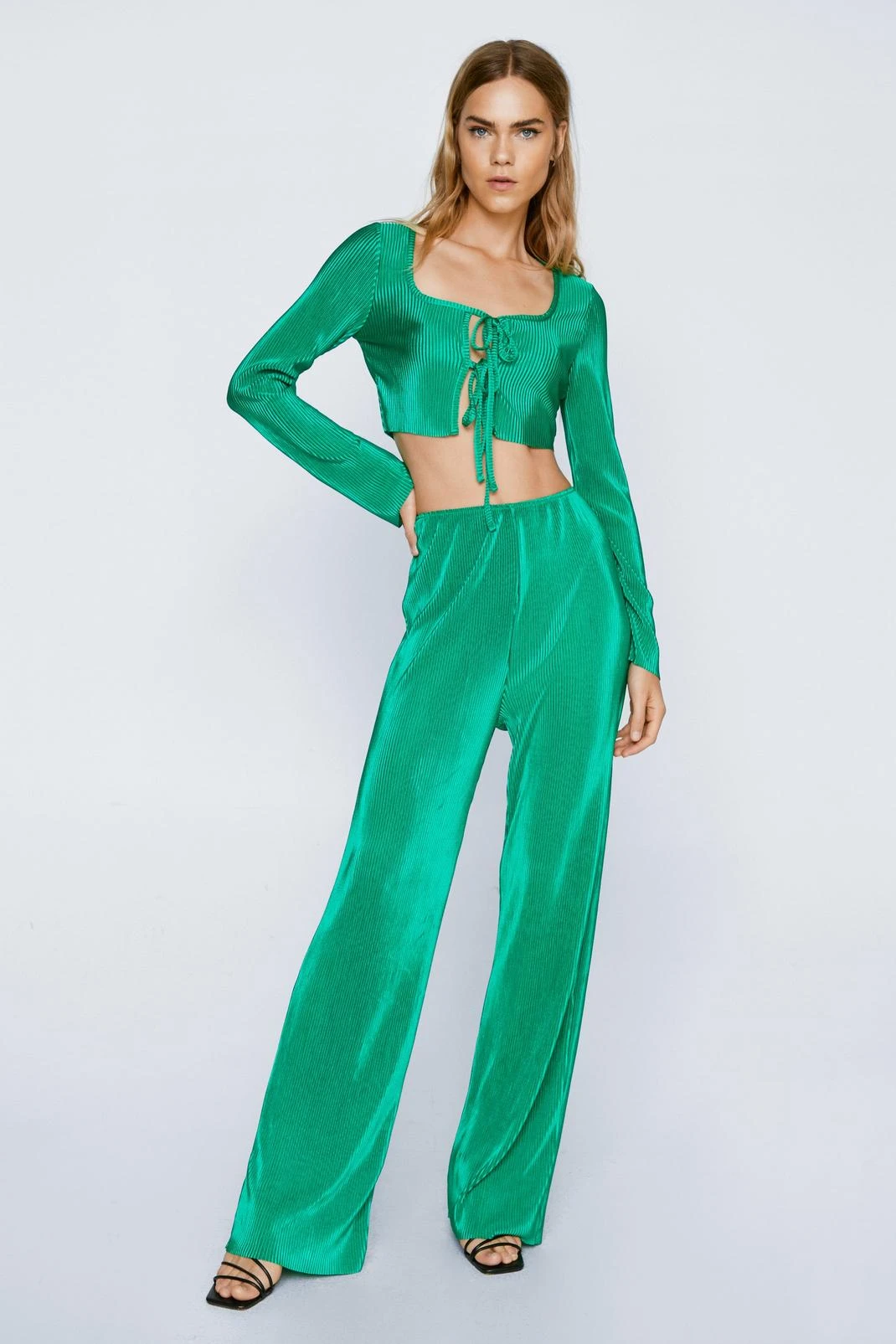 Plisse Wide Leg Pants - Image 4