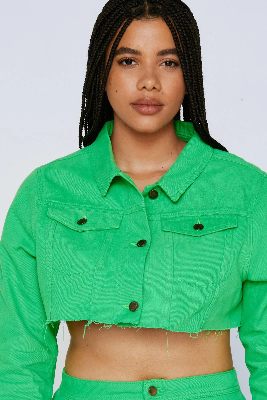 Plus Size City Scouts Crop Denim Trucker - Image 2