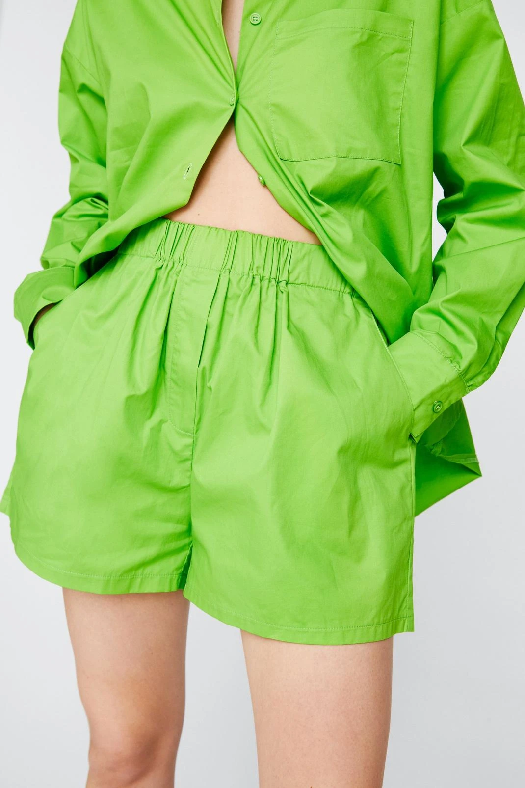 Poplin High Waisted Casual Shorts - Image 14