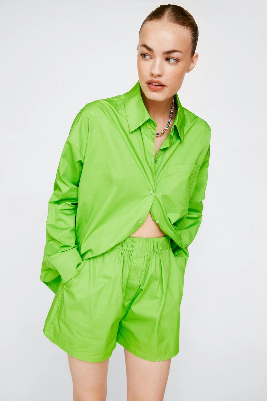 Poplin High Waisted Casual Shorts - Image 22