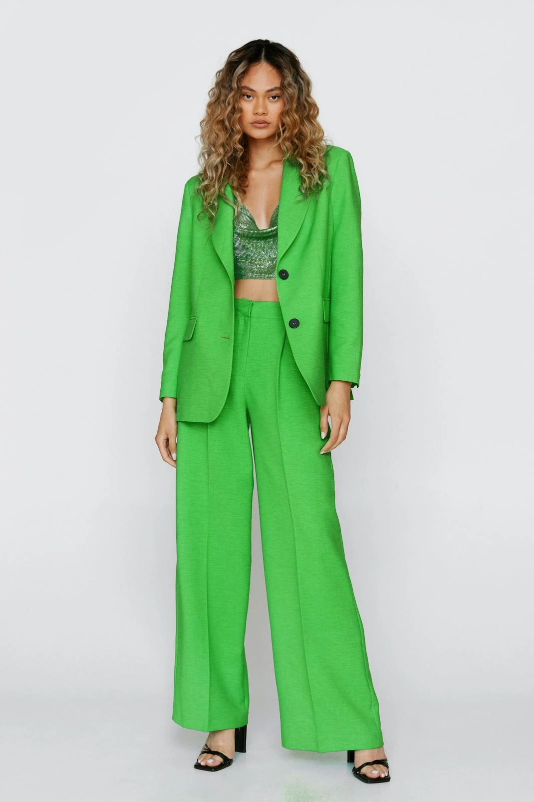 Single Breasted Tailored Two Piece Set Blazer - Image 10