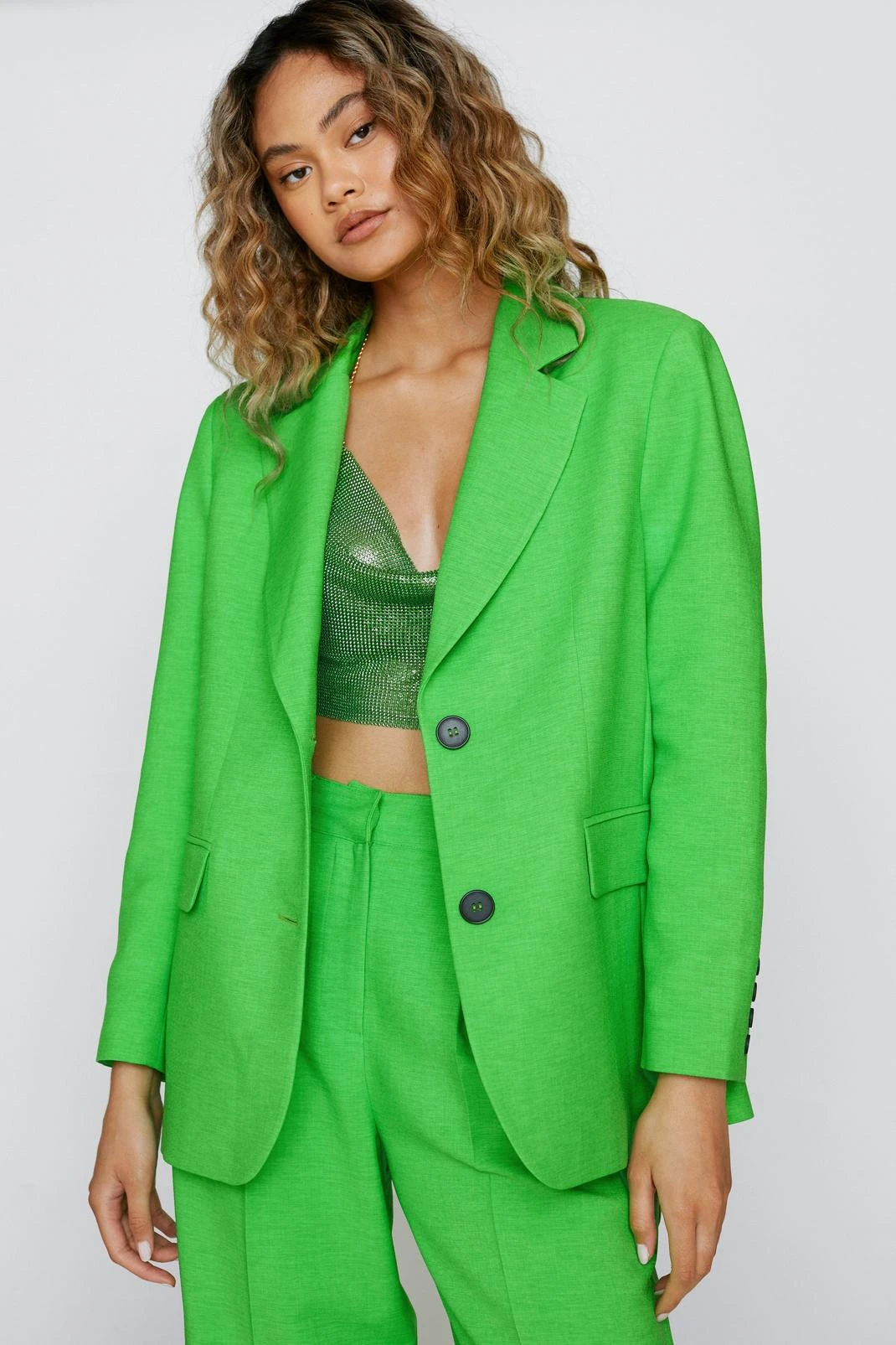 Single Breasted Tailored Two Piece Set Blazer - Image 11