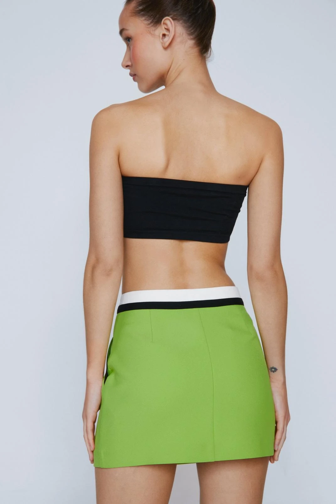 Tailored Color Block Mini Skirt - Image 3