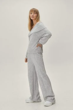 Recycled Knitted Wide Leg Pants